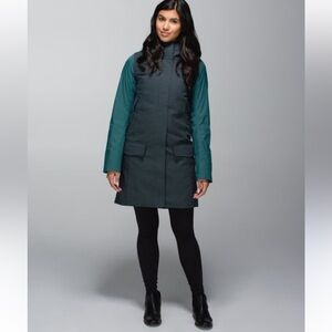 LULULEMON Blizzard Parka Fuel Green Heathered Black Canvas Lines size 6